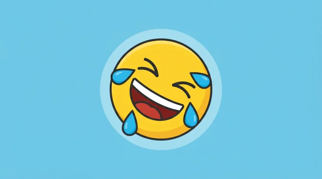 What does dying laughing emoji mean
